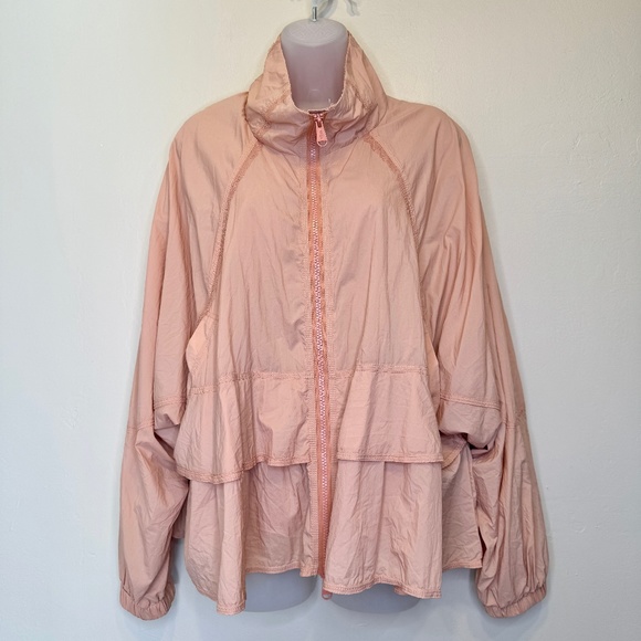 FP NWT Namaslay Peachy Lace Ruffle Coquette Cottagecore Windbreaker Coat Jacket - Picture 4 of 16